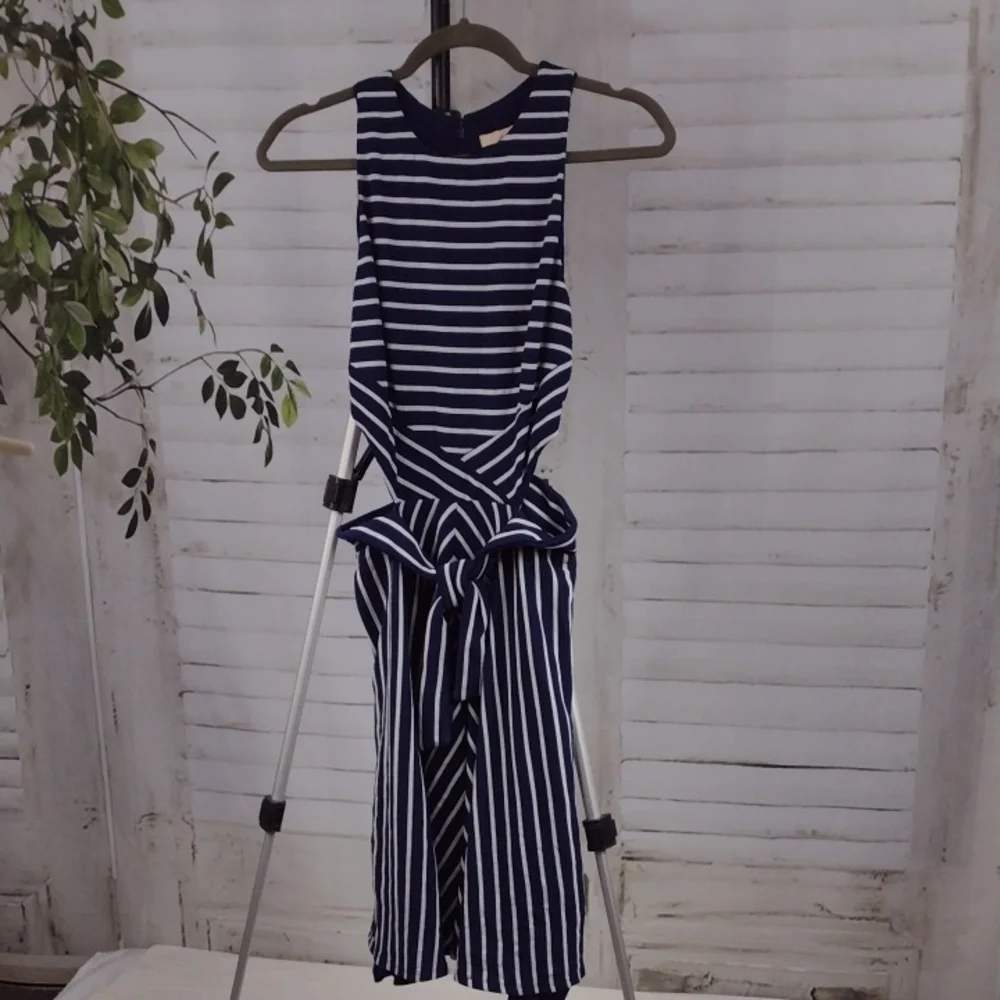 Hutch For Anthropolohie Navy Striped Sleeveless Cutout Dress Size S - Picture 4 of 6